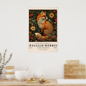 William Morris fox decor, Botanical print, Dark Poster (Küche)