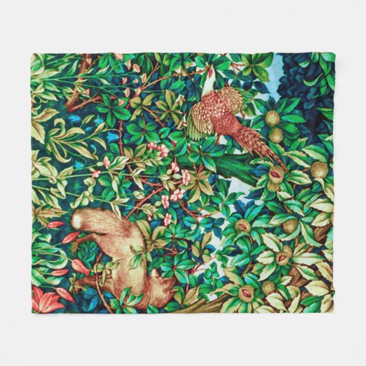 William Morris Fox und paasant Tapestory Print Fleecedecke (Vorderseite (Horizontal))