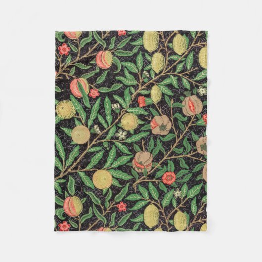 William Morris Fruchtmuster Vintage Fleecedecke (Vorderseite)