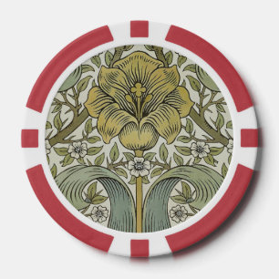William Morris Frühjahrsdickicht Gelbe Blumenkunst Pokerchips