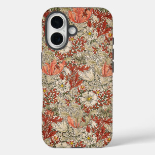 William Morris Frühling Compton Blume Vintage Rot iPhone 16 Hülle