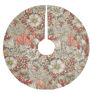William Morris Frühling Compton Blume Vintage Rot Polyester Weihnachtsbaumdecke
