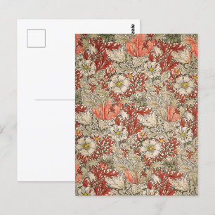 William Morris Frühling Compton Blume Vintage Rot Postkarte