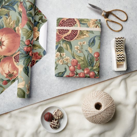 William Morris Fruit Granatapfelmuster Geschenkpapier (Kunsthandwerk)