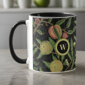 William Morris Fruit Muster mit Monogram Initial Tasse