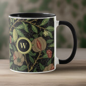William Morris Fruit Muster mit Monogram Initial Tasse