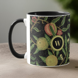 William Morris Fruit Muster mit Monogram Initial Tasse