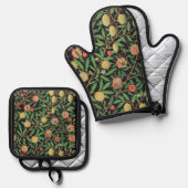 William Morris Fruit Pattern Ofenhandschuh & Topflappen-Set (Vorderseite/Rückseite)