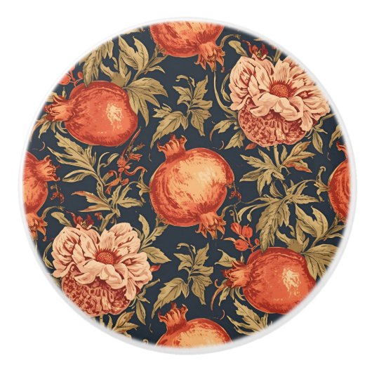 William Morris Fruit Pomegranat-Muster Keramikknauf (Vorderseite)