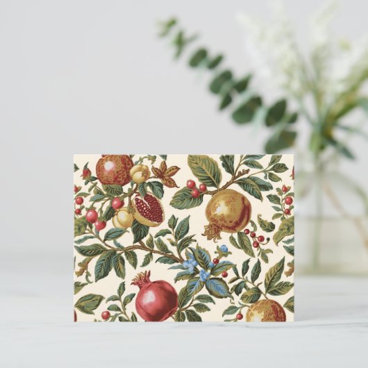 William Morris Fruit Pomegranat-Muster Postkarte (Stehend Vorderseite)