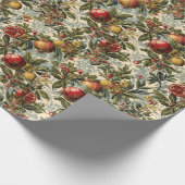 William Morris Fruit Pomegranate Blumenmuster Geschenkpapier (Ecke)