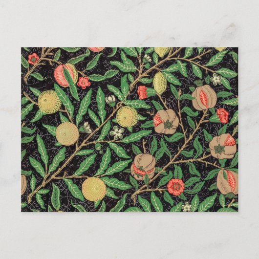 William Morris Fruit Pomegranate Blumenmuster Postkarte (Vorderseite)
