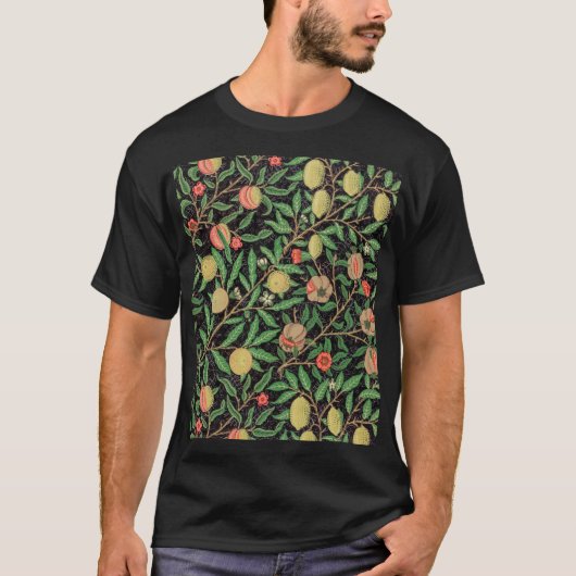 William Morris Fruit Pomegranate Blumenmuster T-Shirt (Vorderseite)
