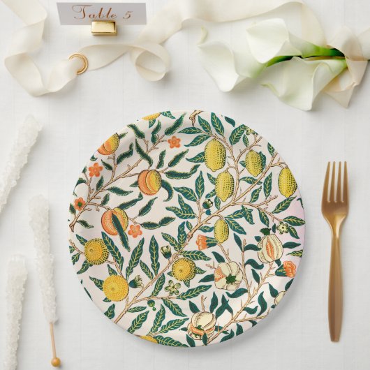William Morris Fruit Pomegranate Vintage Pappteller (Hochzeit)