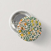 William Morris Fruit Pomegranate Weißer Ornament Button (Vorne & Hinten)