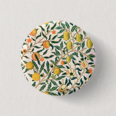 William Morris Fruit Pomegranate Weißer Ornament Button (Vorderseite)
