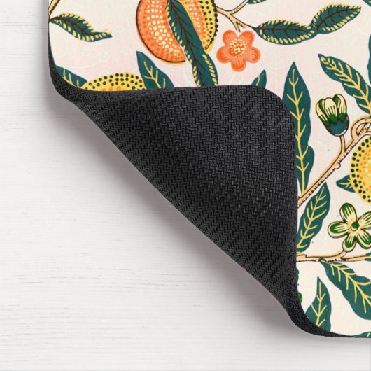 William Morris Fruit Pomegranate Weißer Ornament Mousepad (Ecke)