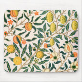 William Morris Fruit Pomegranate Weißer Ornament Mousepad (Vorne)