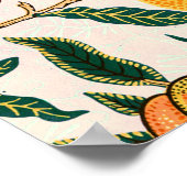 William Morris Fruit Pomegranate Weißer Ornament Poster (Ecke)