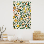 William Morris Fruit Pomegranate Weißer Ornament Poster (Küche)