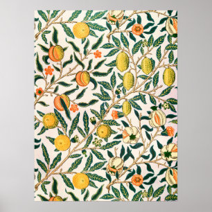 William Morris Fruit Pomegranate Weißer Ornament Poster