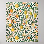 William Morris Fruit Pomegranate Weißer Ornament Poster (Vorne)