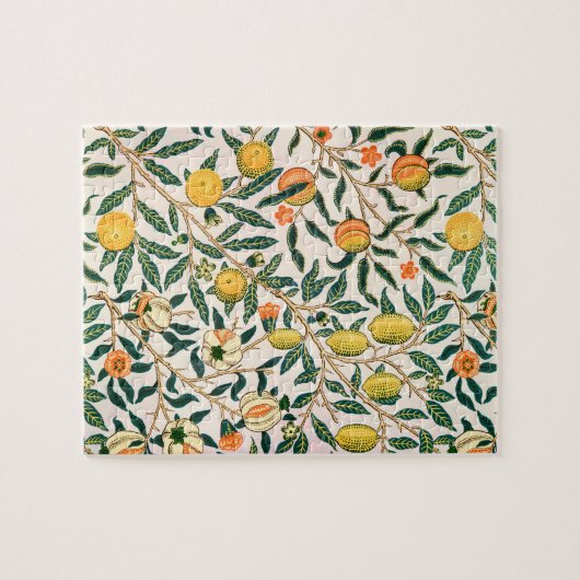 William Morris Fruit Pomegranate Weißer Ornament Puzzle (Horizontal)