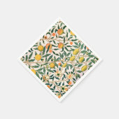 William Morris Fruit Pomegranate Weißer Ornament Serviette (Ecke)