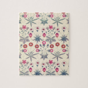 William Morris Gänseblümchen Blumenmuster Rot Oran Puzzle