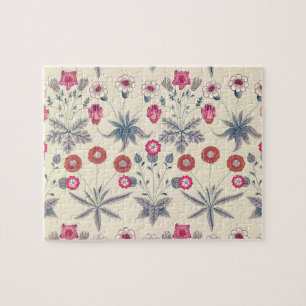 William Morris Gänseblümchen Blumenmuster Rot Oran Puzzle