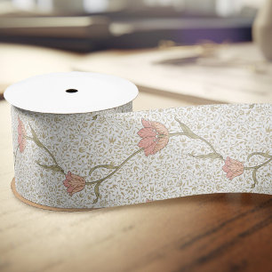 William Morris Garden Tulip Floral Pattern Satinband
