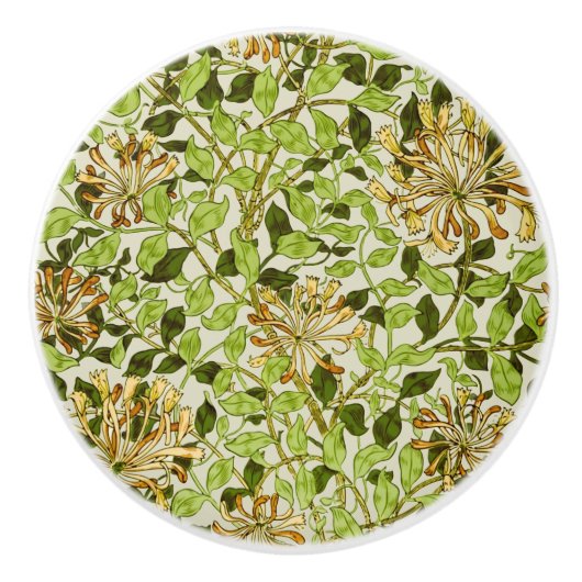 William Morris Geißblatt Grün Blumen Keramikknauf (Vorderseite)