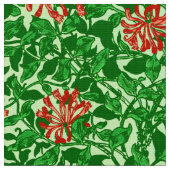 William Morris-Geißblatt, korallenrotes Rotes und Stoff (Nahaufnahme)