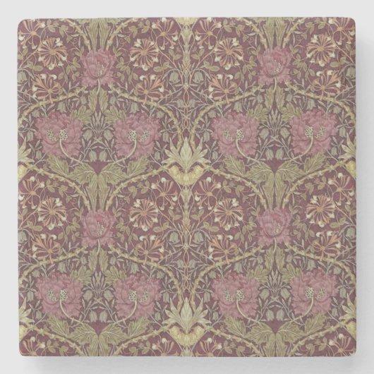 William Morris, Geißblatt, mit Blumen. Muster, Steinuntersetzer (Vorderseite)