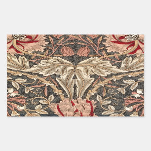 William Morris Geißblatt Vintage-Muster Rechteckiger Aufkleber