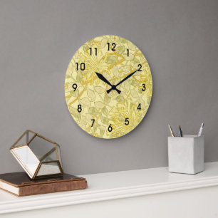 William Morris - Gelbe Geißblatt Große Wanduhr