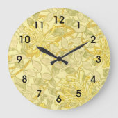 William Morris - Gelbe Geißblatt Große Wanduhr (Vorderseite)