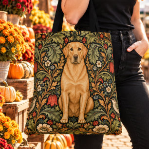 William Morris Gelber Lab Vintage Blumenmuster Tasche