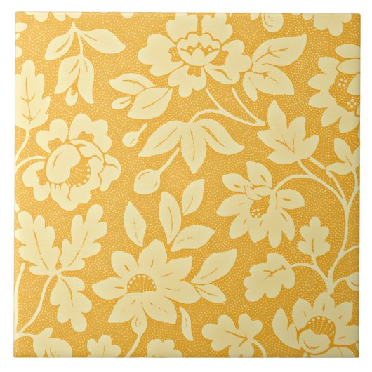 William Morris Gelbes Blumenmuster Fliese (Vorderseite)