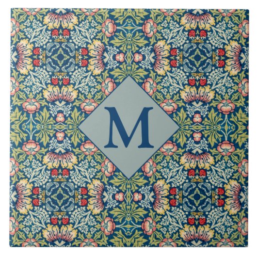 William Morris Geometric Mit Monogramm Pattern Fliese (Vorderseite)