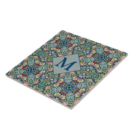 William Morris Geometric Mit Monogramm Pattern Fliese (Seite)
