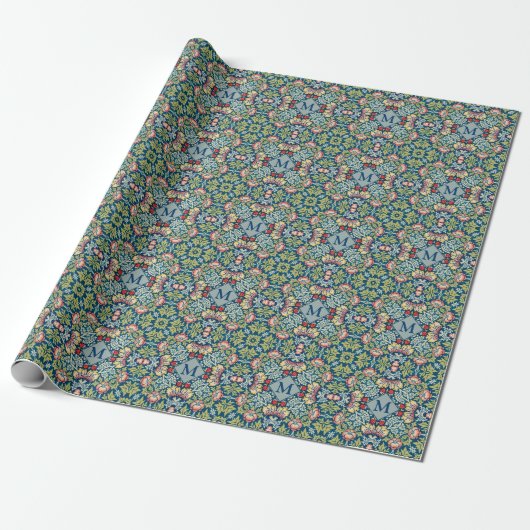 William Morris Geometric Mit Monogramm Pattern Geschenkpapier (Ungerollt)