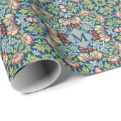 William Morris Geometric Mit Monogramm Pattern Geschenkpapier (Rolleneckpunkt)