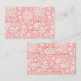 William Morris - Gift Certificate - Pink Wild Tuli Visitenkarte