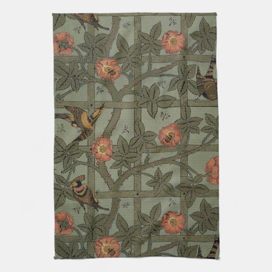 William Morris Gitter-Wallpaper-Kunst Geschirrtuch (Vertikal)