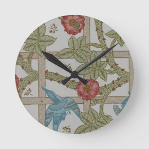 William Morris Gitter-Wallpaper-Kunst Runde Wanduhr
