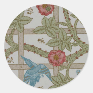 William Morris Gitter-Wallpaper-Kunst Runder Aufkleber