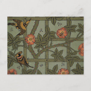 William Morris Gittertapete Kunst Postkarte