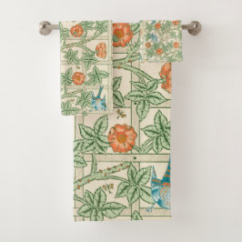 William Morris Gitterwerk viktorianische Tapete Badhandtuch Set