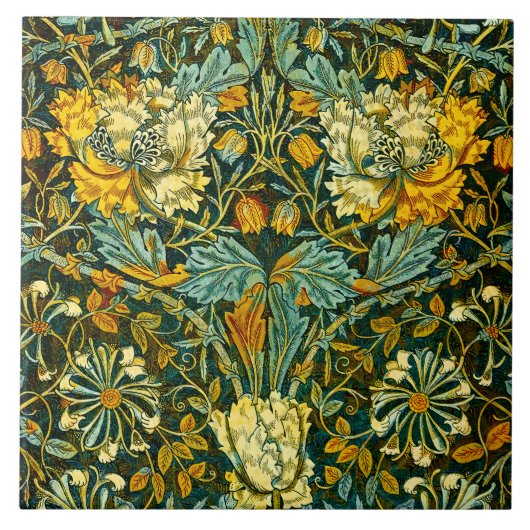 William Morris Gold Jelängerjelieber Blumen Tapete Fliese (Vorderseite)